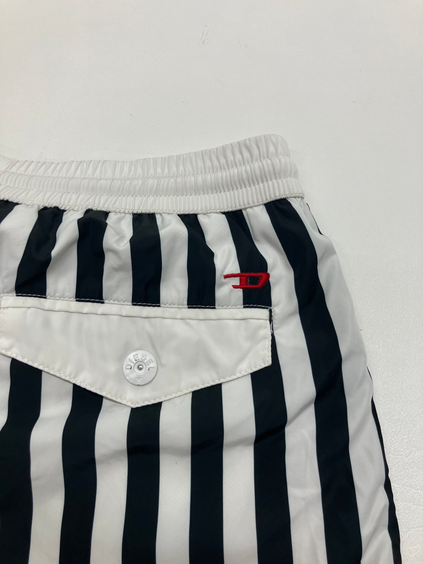 Diesel Embroidered Striped Swim Trunk/Board Shorts
