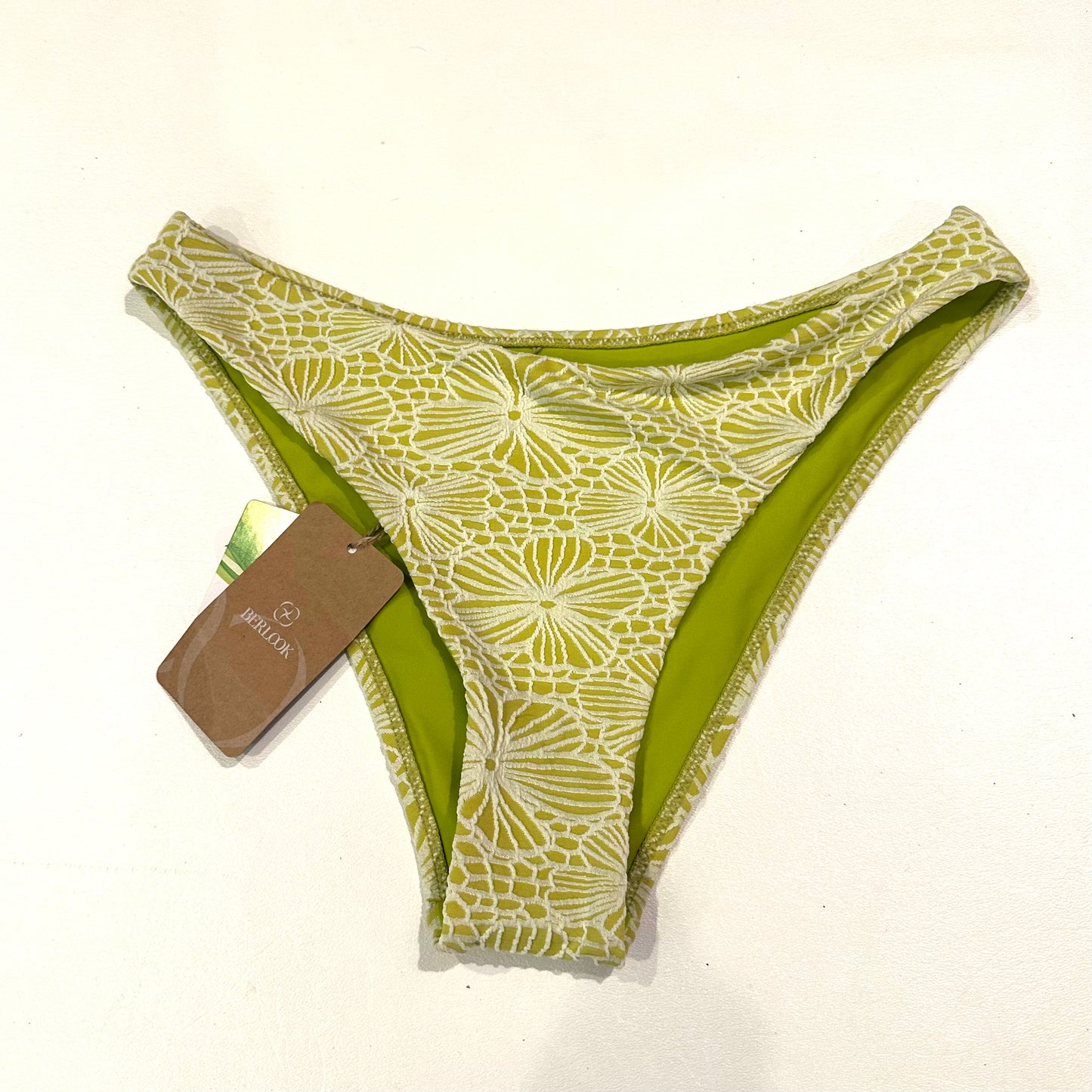 Textured Green Floral Bikini Set