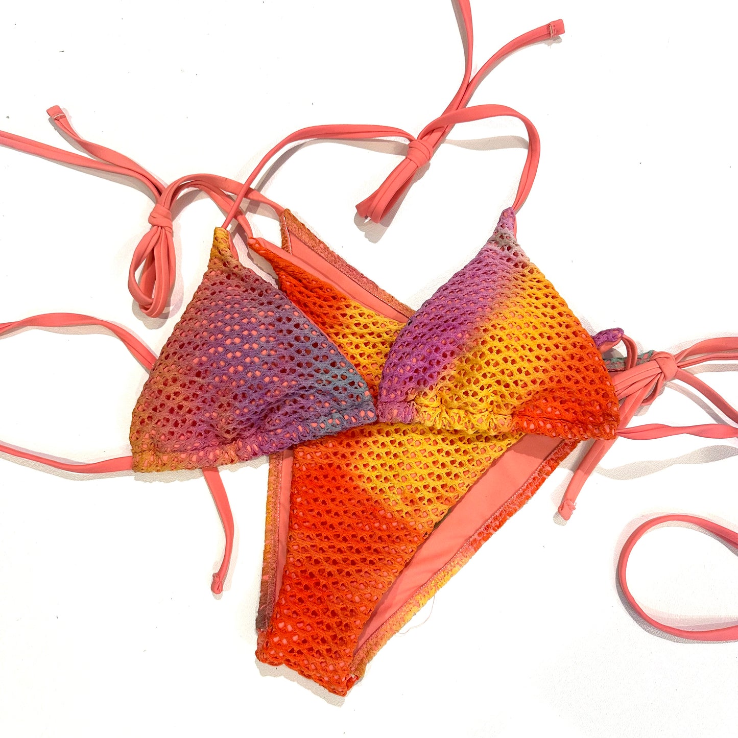 Rainbow Mesh Bikini Set