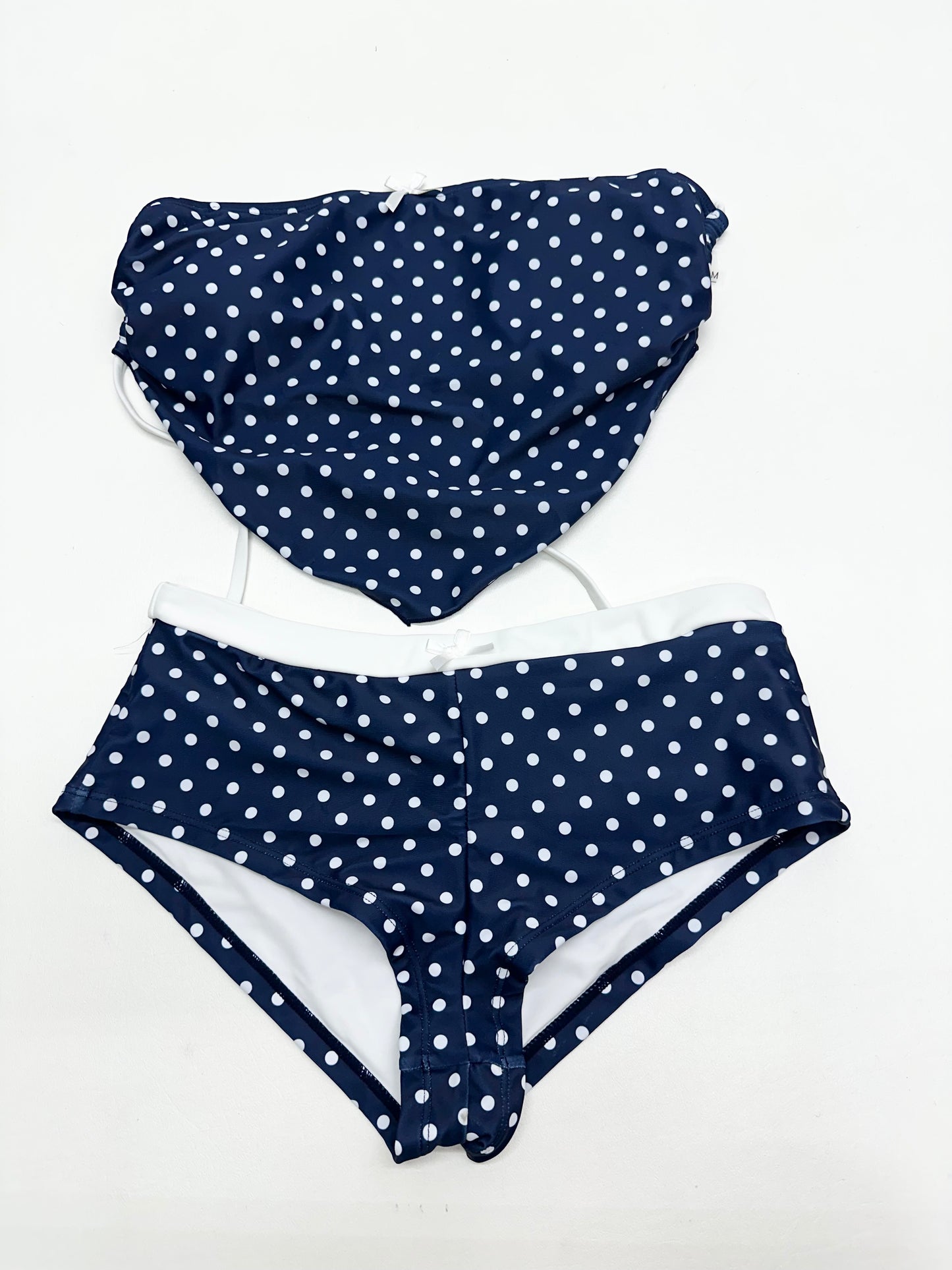 Navy Polka Dit 2 Piece Swim Set