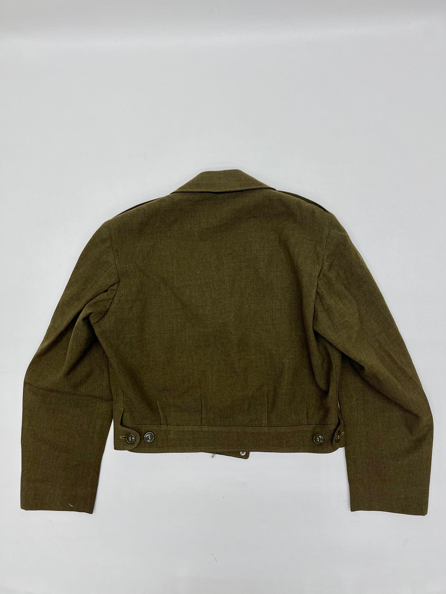 Vintage Cropped Military Wool Jacket