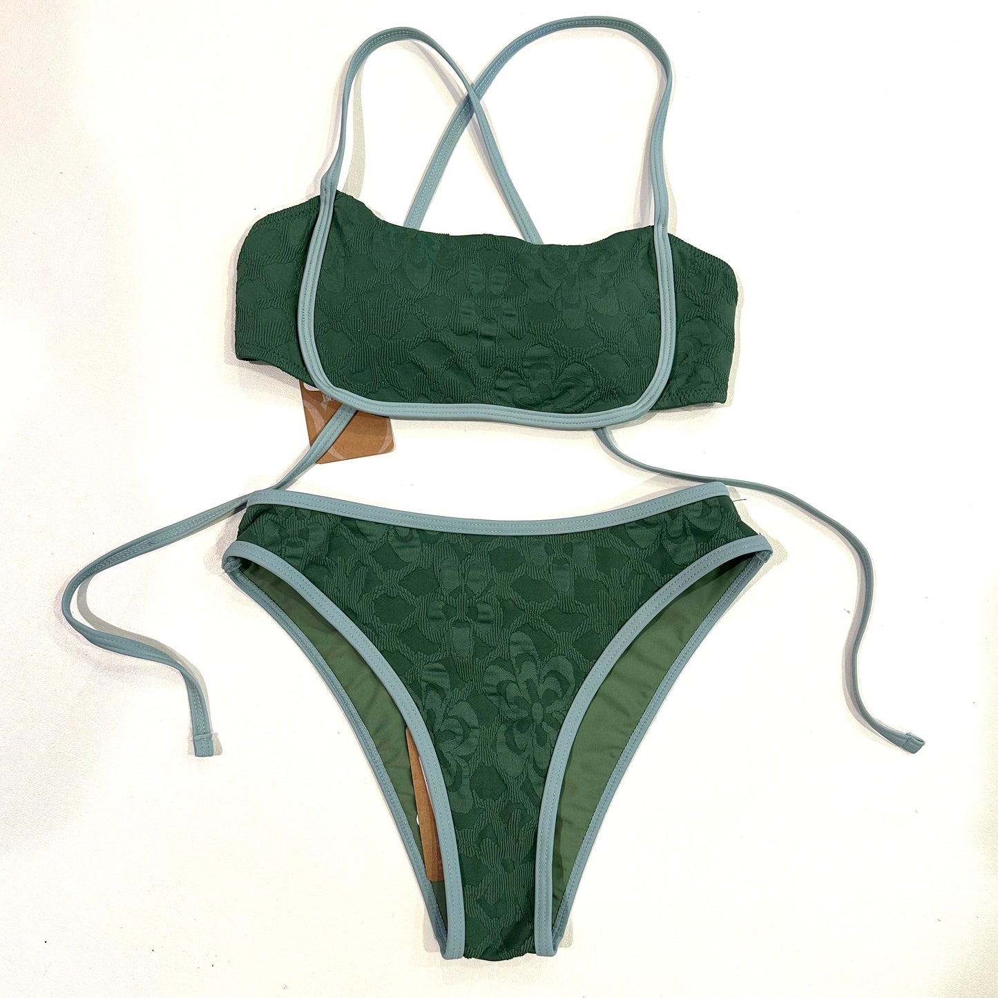Forest Green Floral Bikini Set
