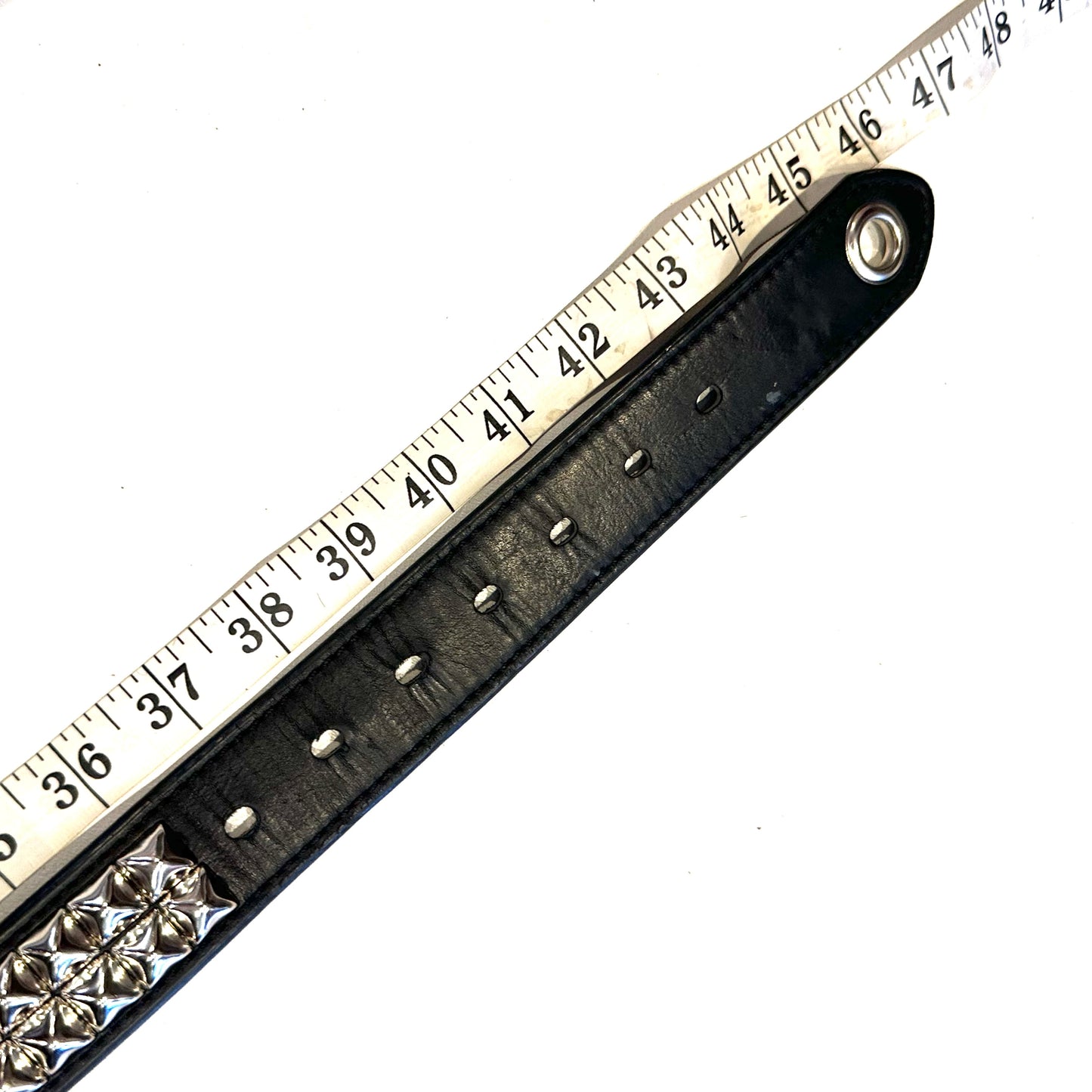 Hand-Made 2-Row Pyramid Studded Coated Leather Levi’s Belt