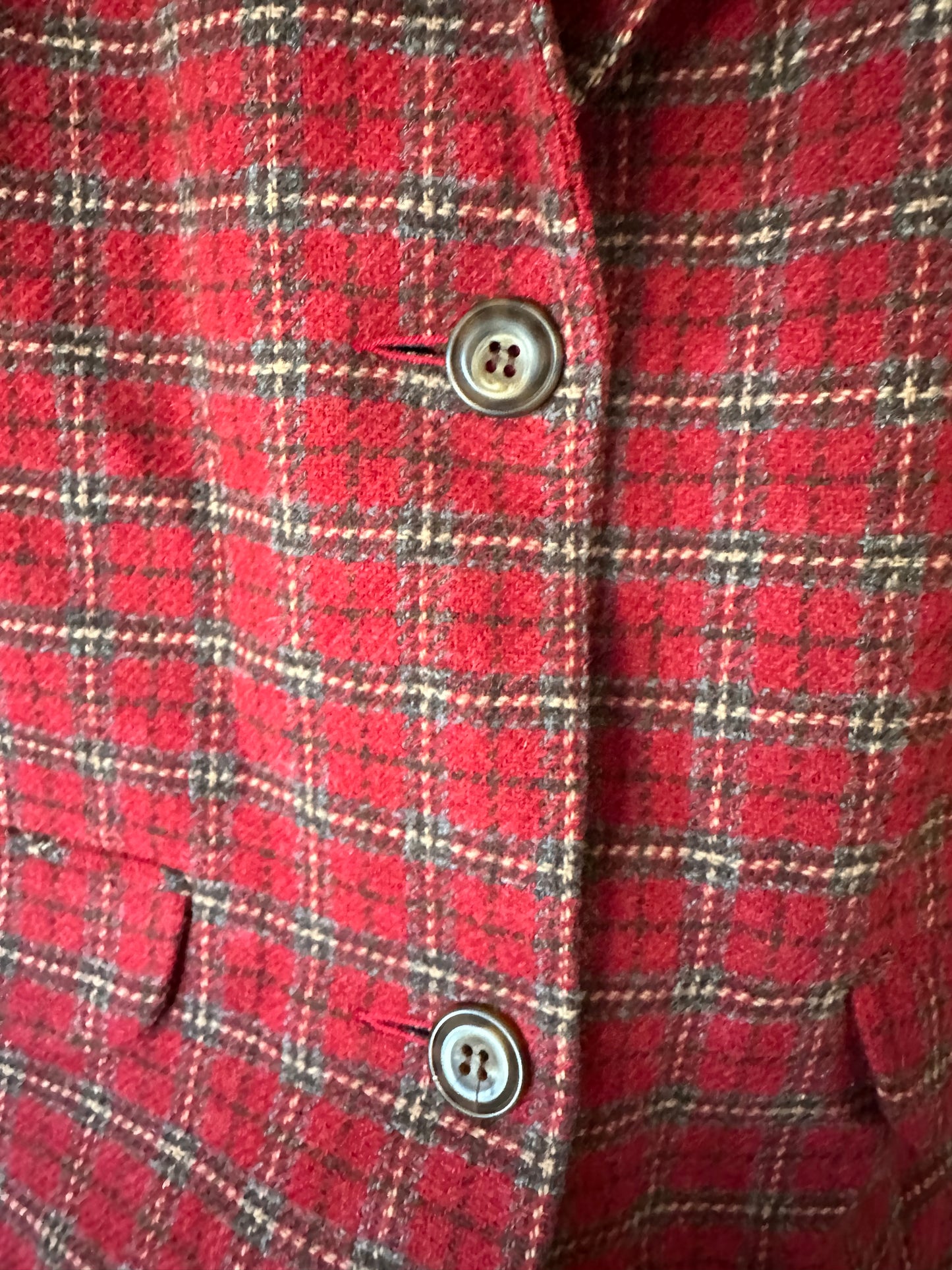 Vintage 100% Wool Plaid Blazer