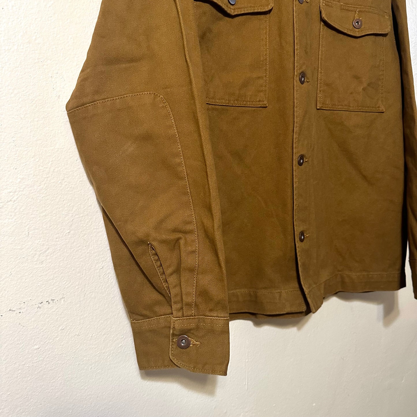 Corduroy-Collared Button-Up Jacket