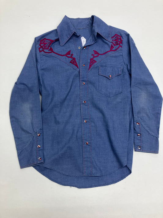 Vintage 1970’s Spiked Collar Western Shirt