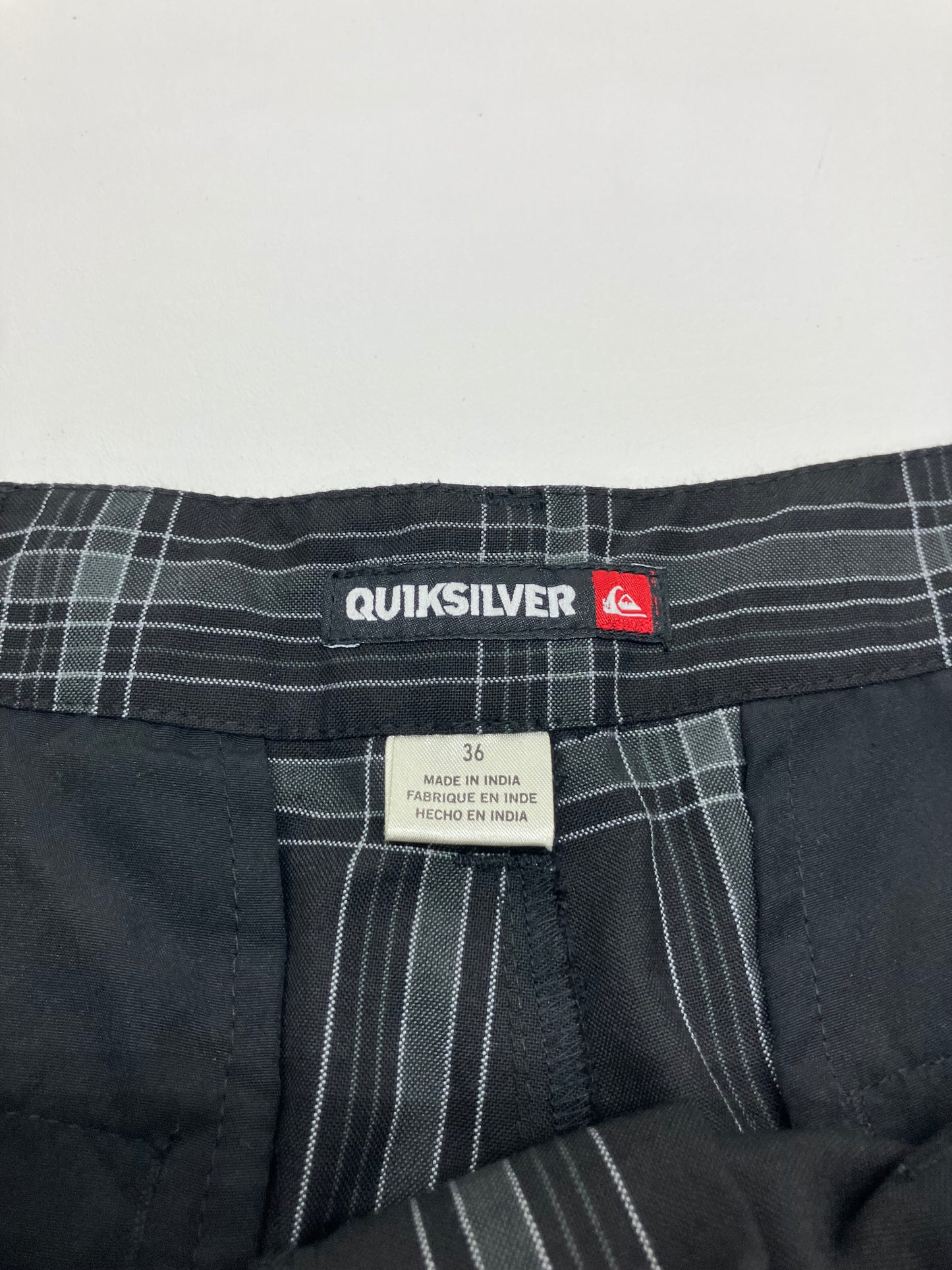 Black Quiksilver Plaid Shorts