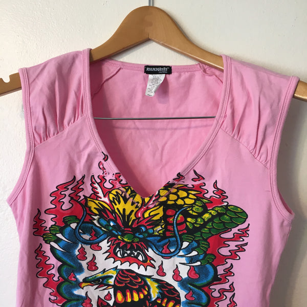 Roommates Y2K Flame Dragon Graphic Tank