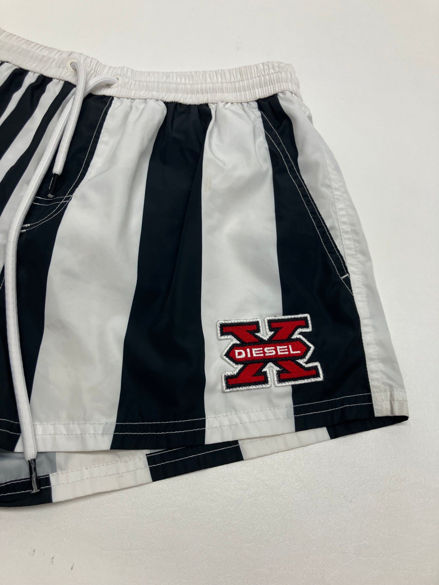 Diesel Embroidered Striped Swim Trunk/Board Shorts