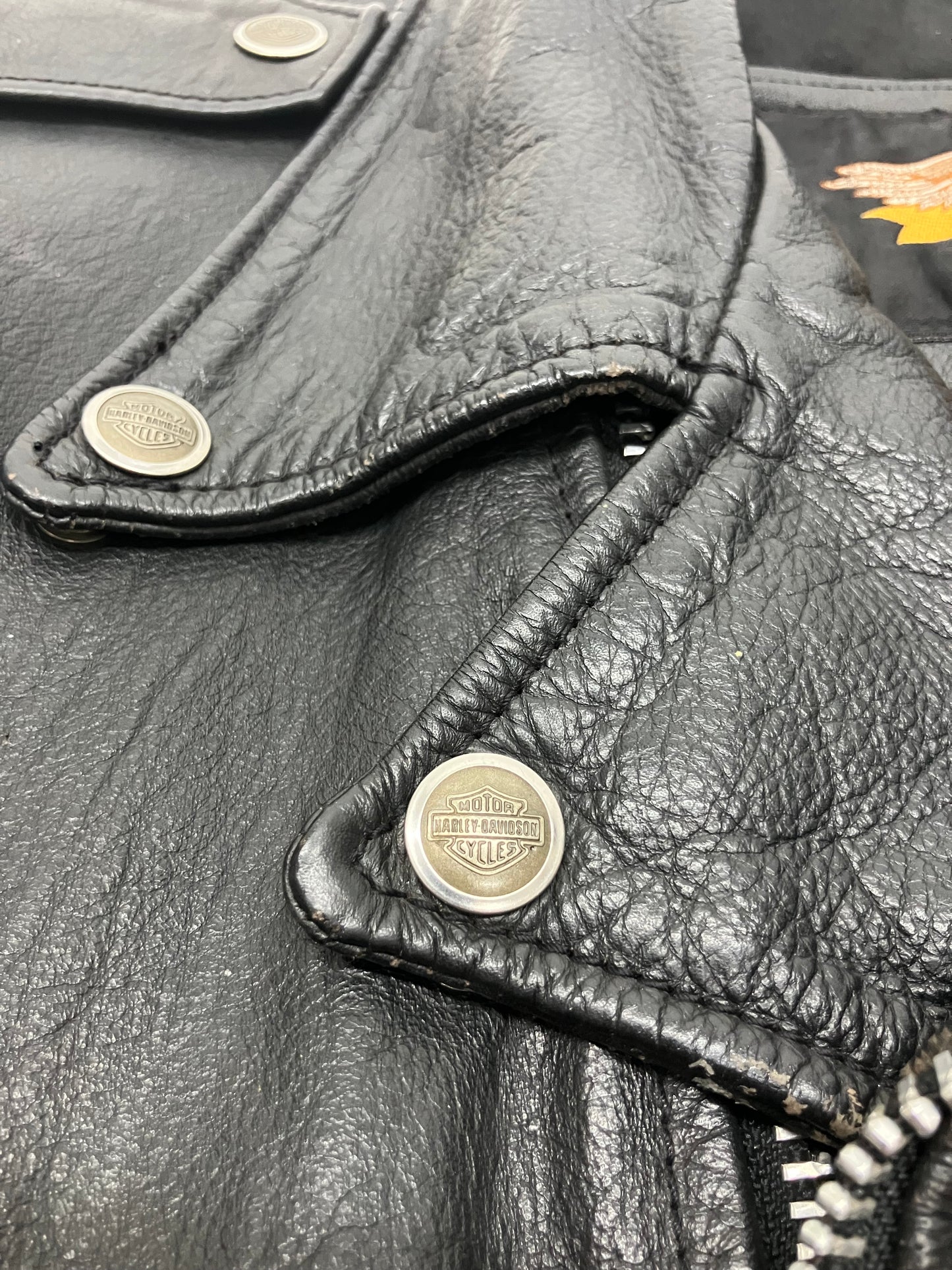 Vintage Harley Davidson Leather Biker Jacket