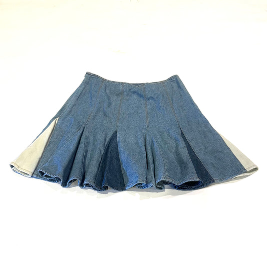 Pleaded Denim Skirt