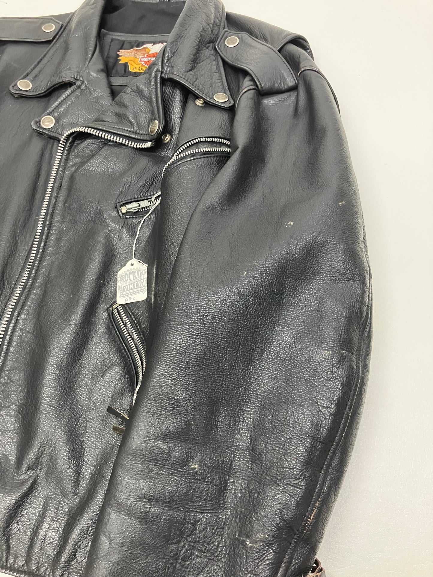 Vintage Harley Davidson Leather Biker Jacket
