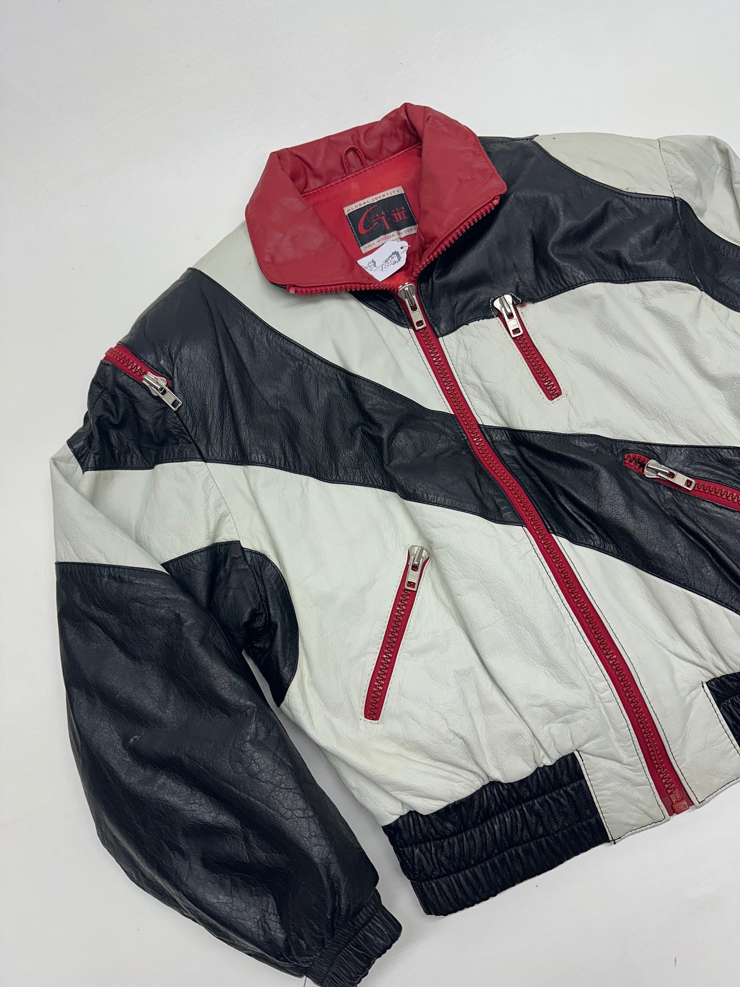 Vintage 80s Global Identity Leather Moto Jacket