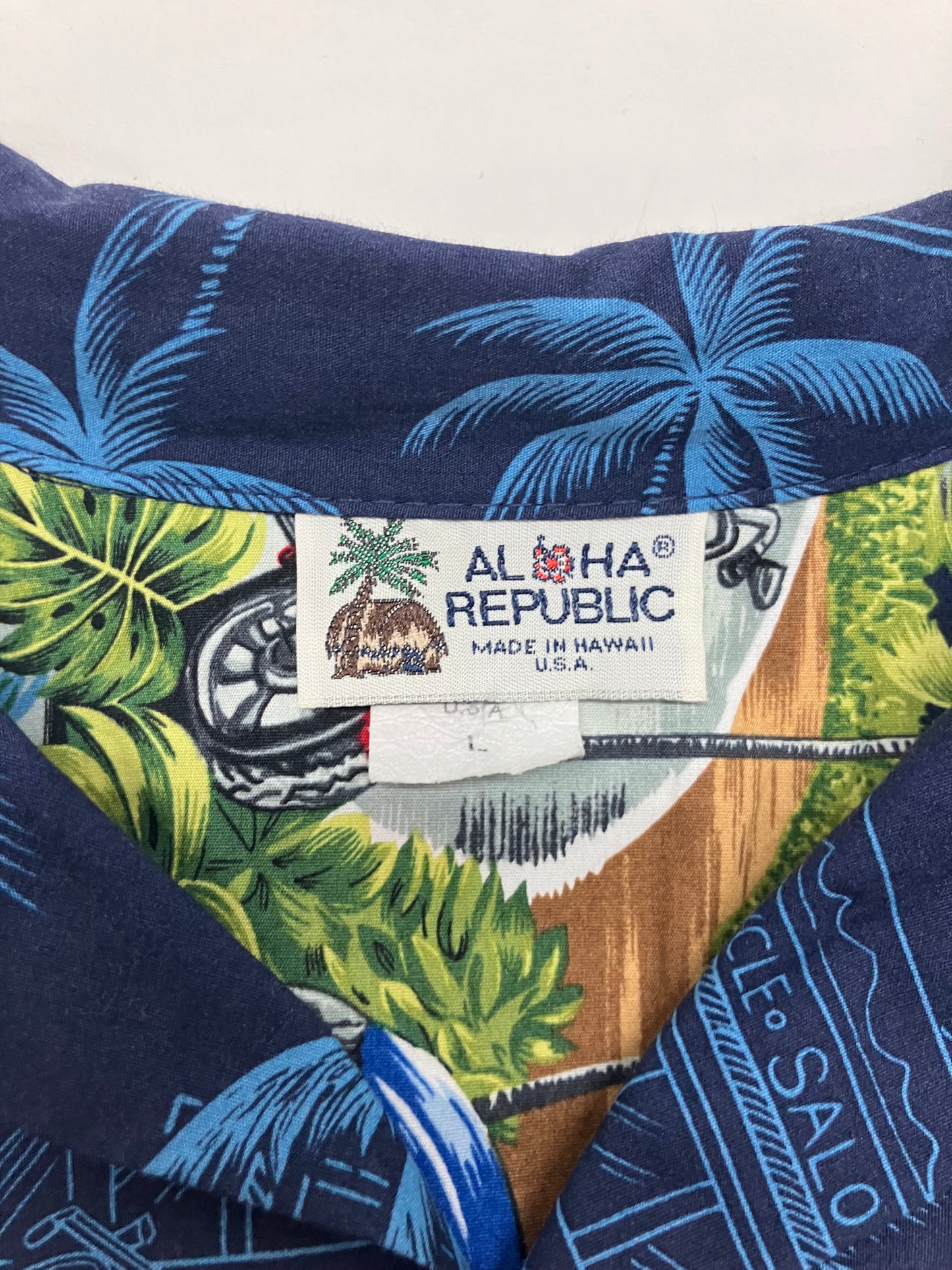 Vintage Made in USA Motorcycle Hawaiian Shirt