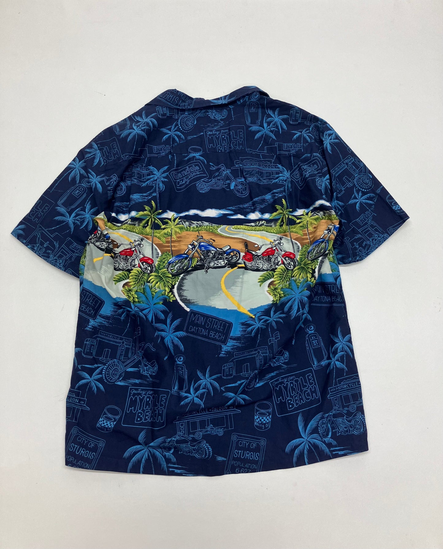Vintage Made in USA Motorcycle Hawaiian Shirt