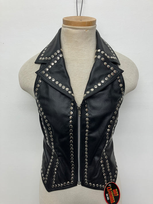 Custom Hand Studded New Leather Vest