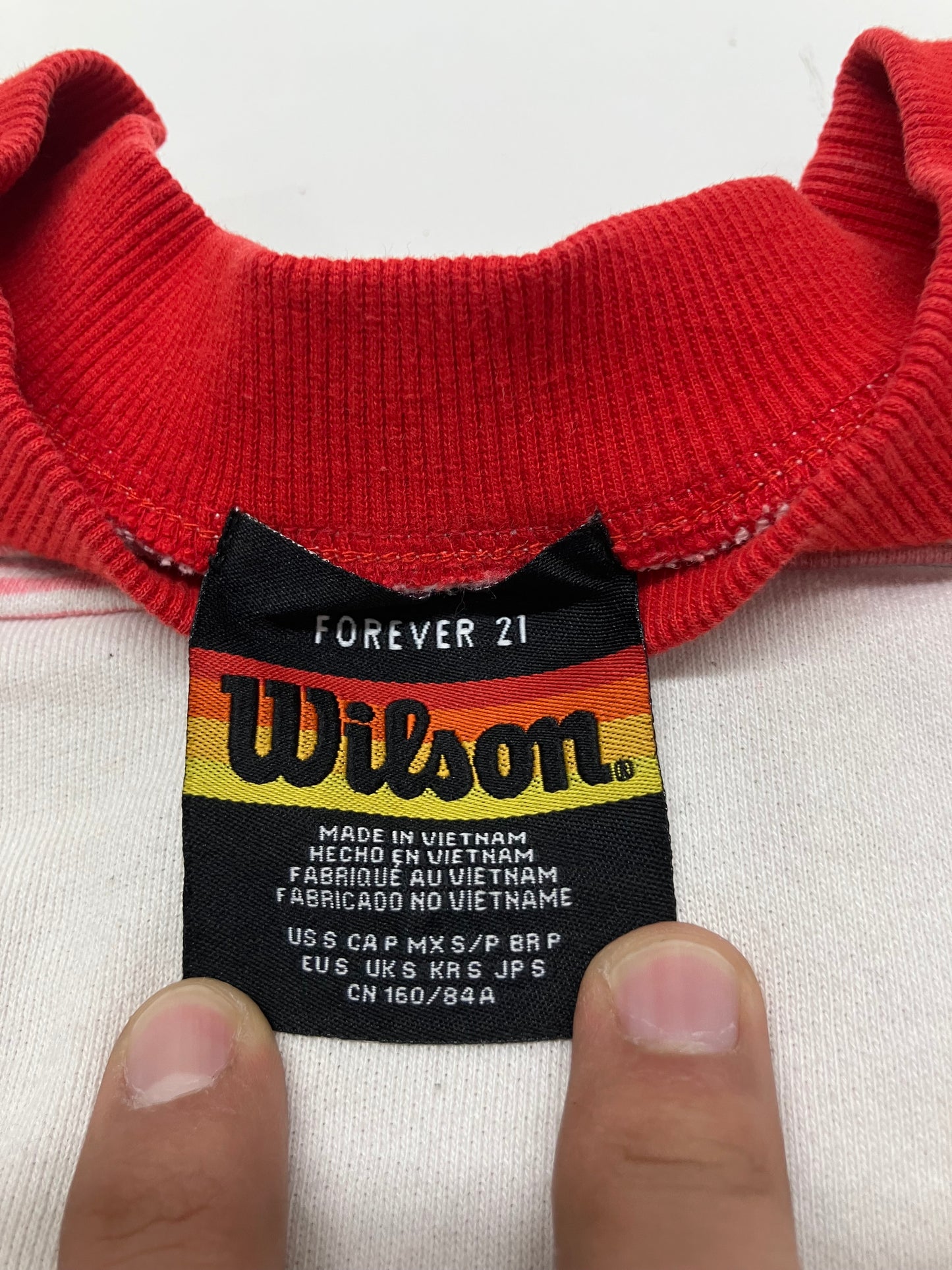 Forever 21 X Wilson Tennis Striped Crewneck