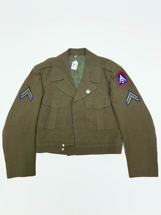 Vintage Cropped Military Wool Jacket