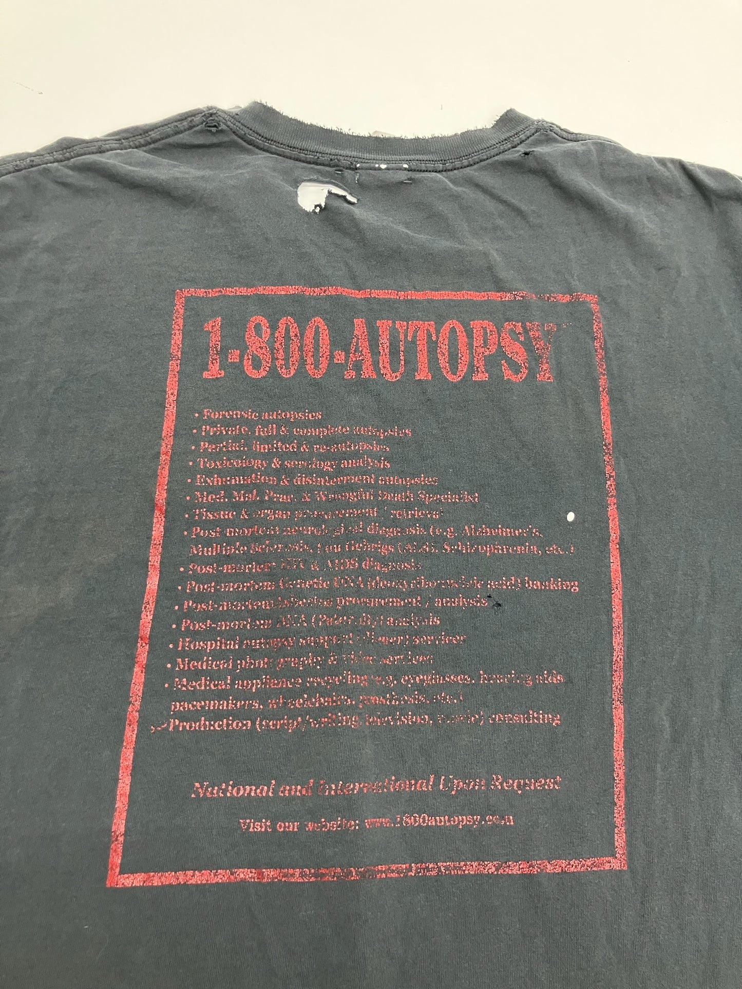 1-800-Autopsy Thrashed Graphic Tee
