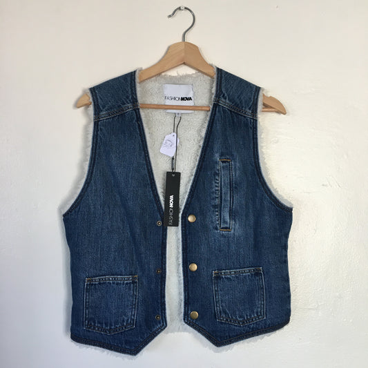 Denim Sherpa Vest