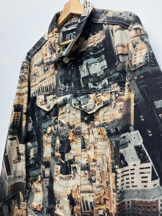 Y2K Style BDG Denim Cityscape Jacket