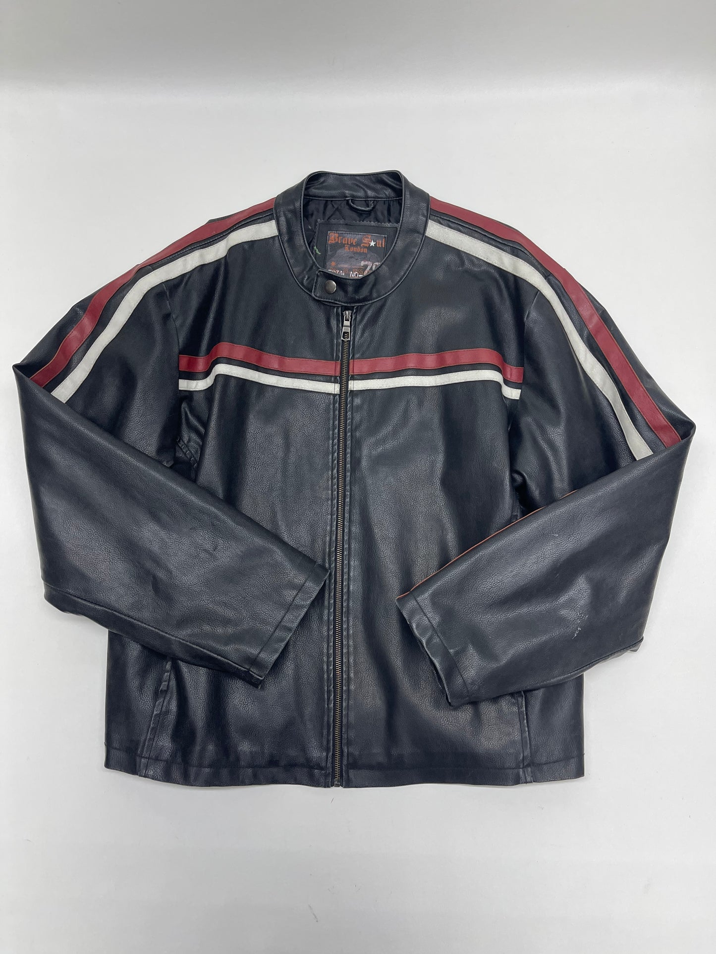 Y2K Racing Stripe Moto Jacket