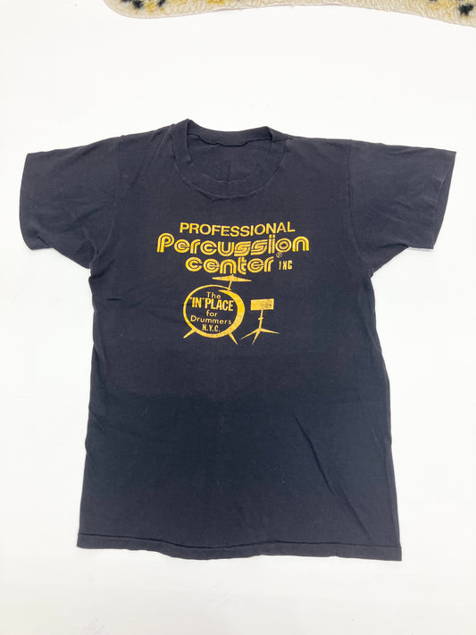 Vintage 70s NYC Drummer Percussion Tee