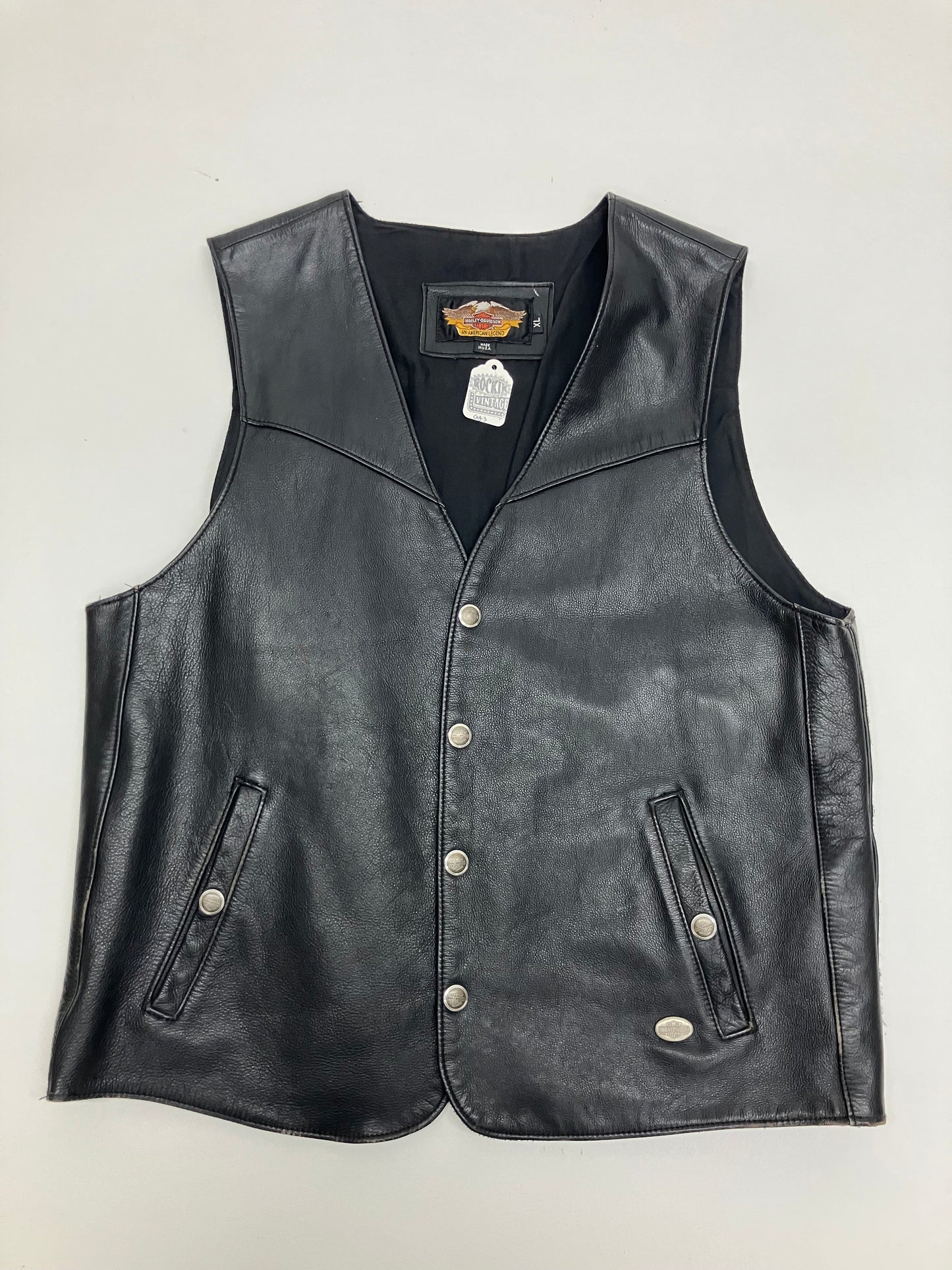 Vintage Harley Davidson Leather Vest
