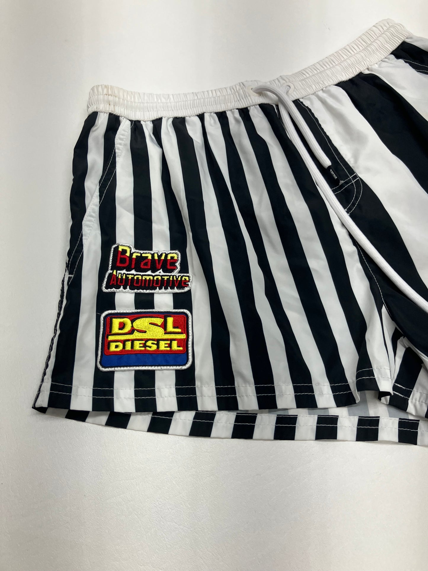Diesel Embroidered Striped Swim Trunk/Board Shorts