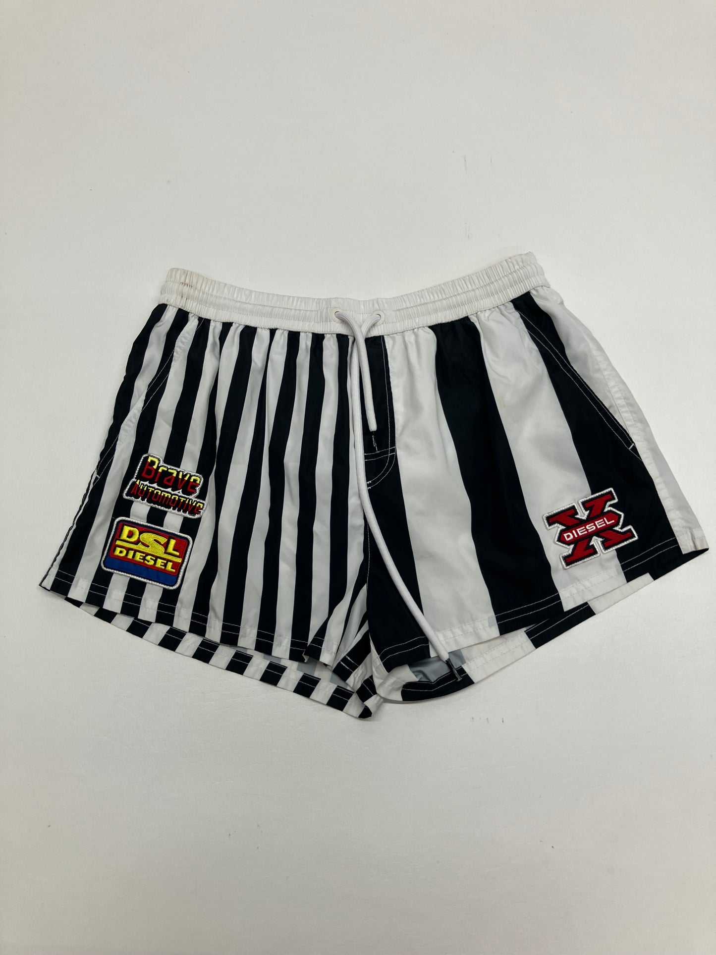 Diesel Embroidered Striped Swim Trunk/Board Shorts