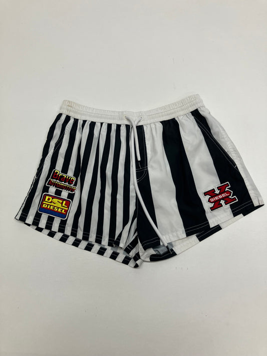 Diesel Embroidered Striped Swim Trunk/Board Shorts