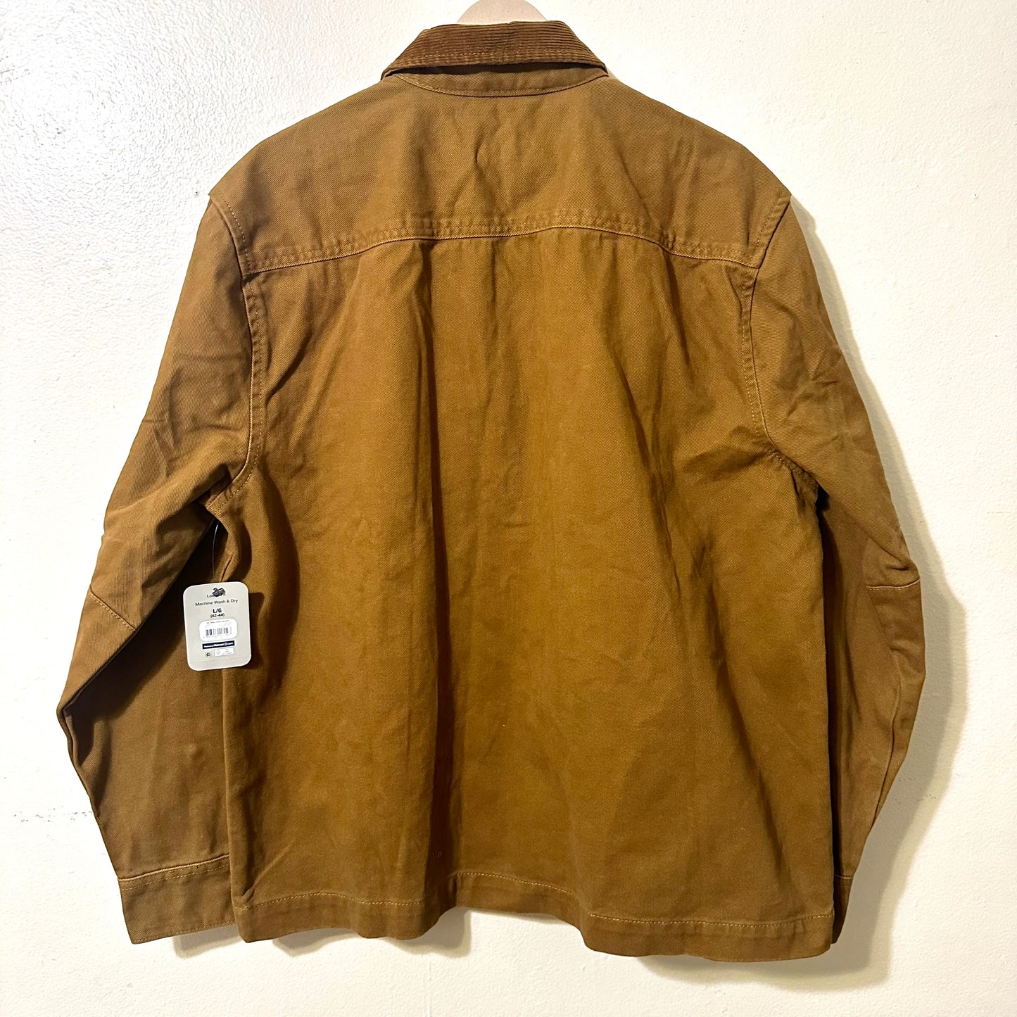 Corduroy-Collared Button-Up Jacket