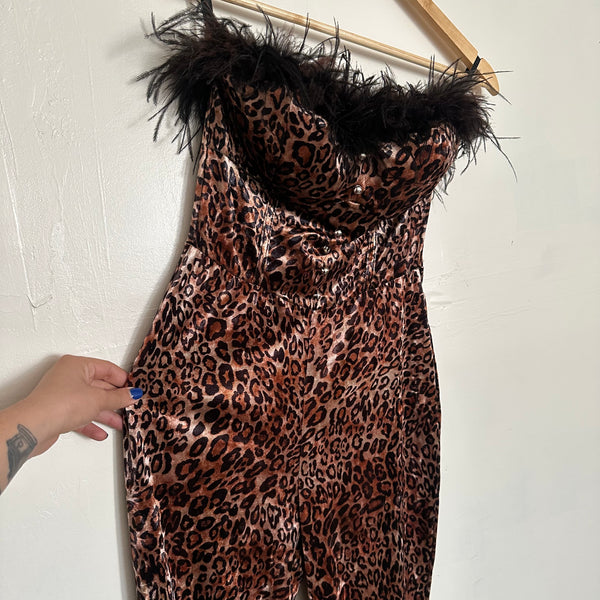 Leopard Velvet Jumpsuit