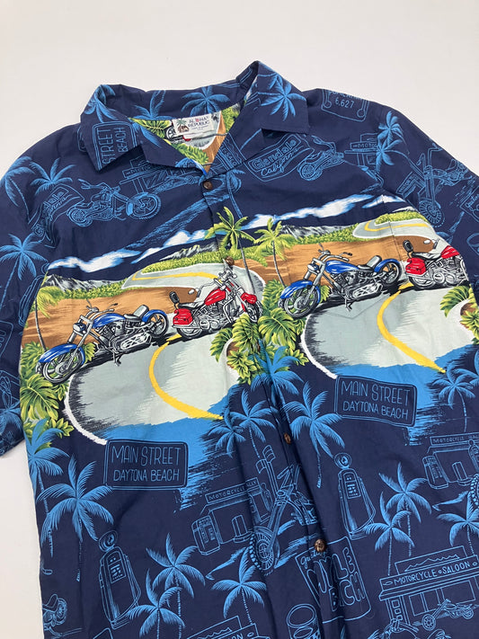 Vintage Made in USA Motorcycle Hawaiian Shirt