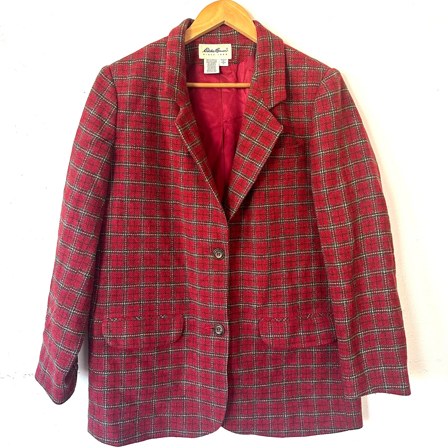 Vintage 100% Wool Plaid Blazer