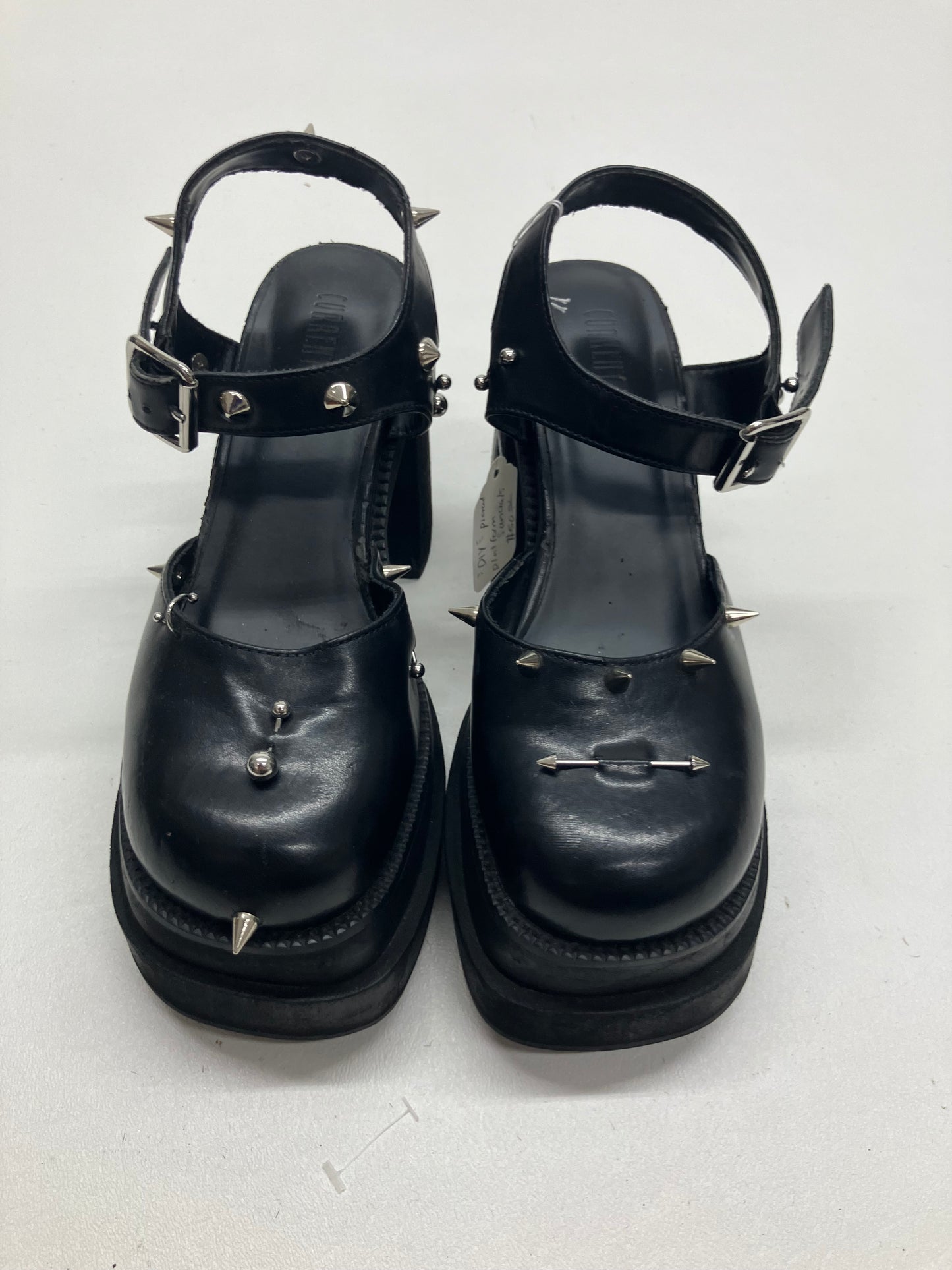 Black Custom Pierced Platform Shoes