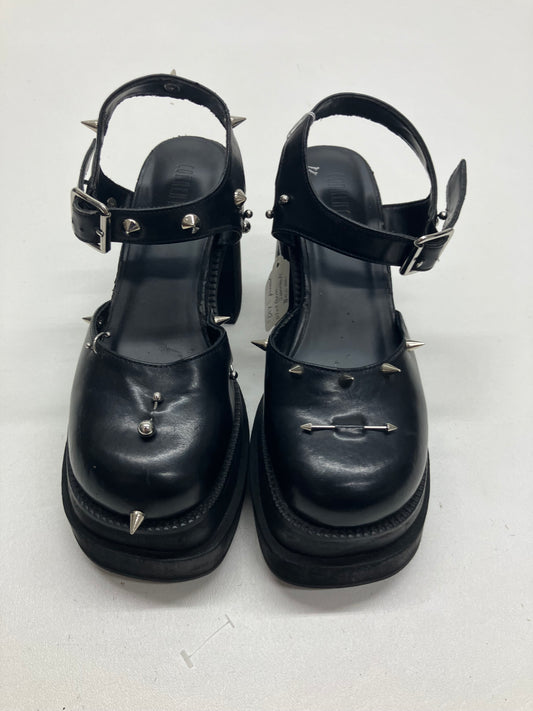 Black Custom Pierced Platform Shoes