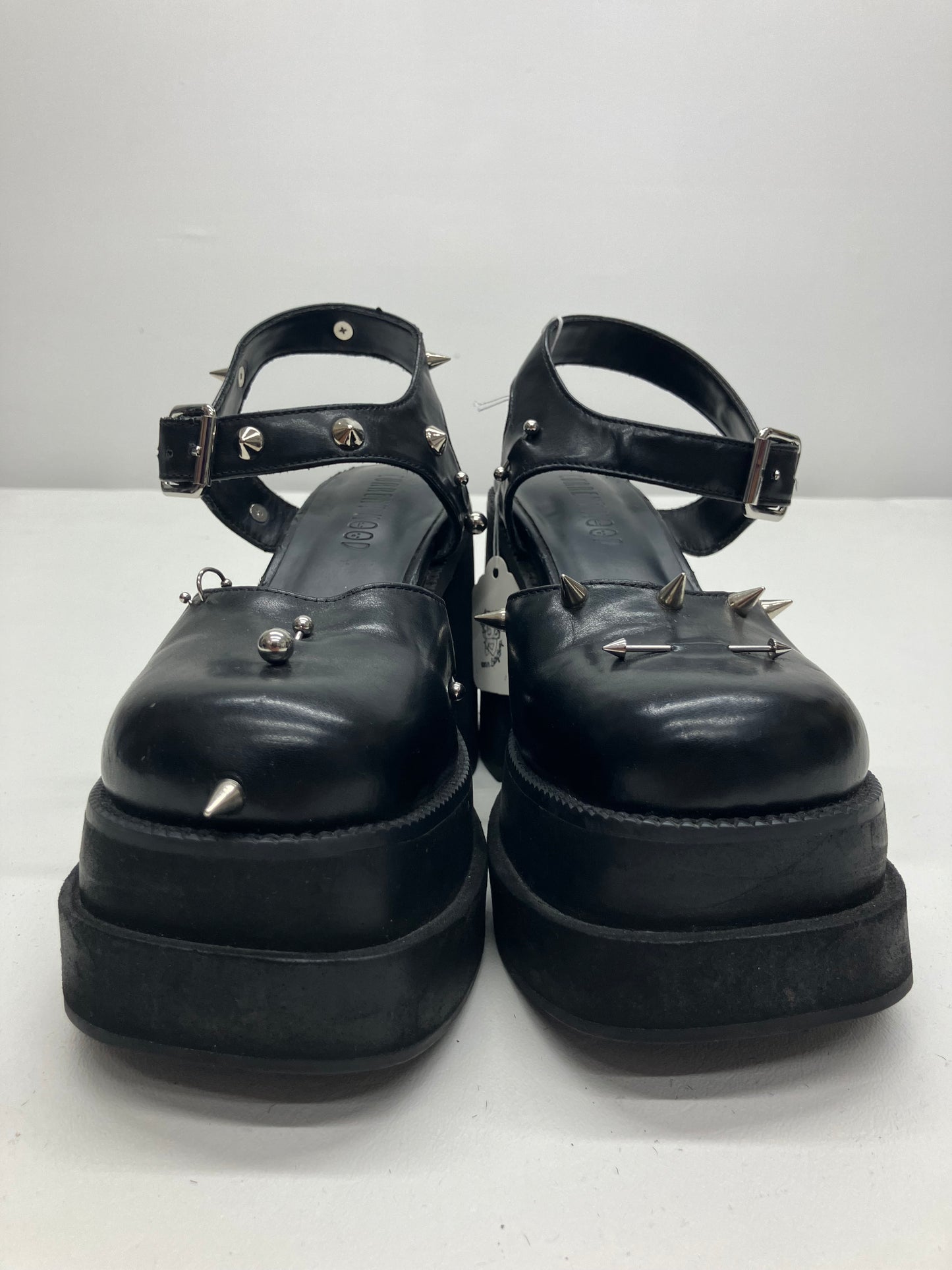 Black Custom Pierced Platform Shoes