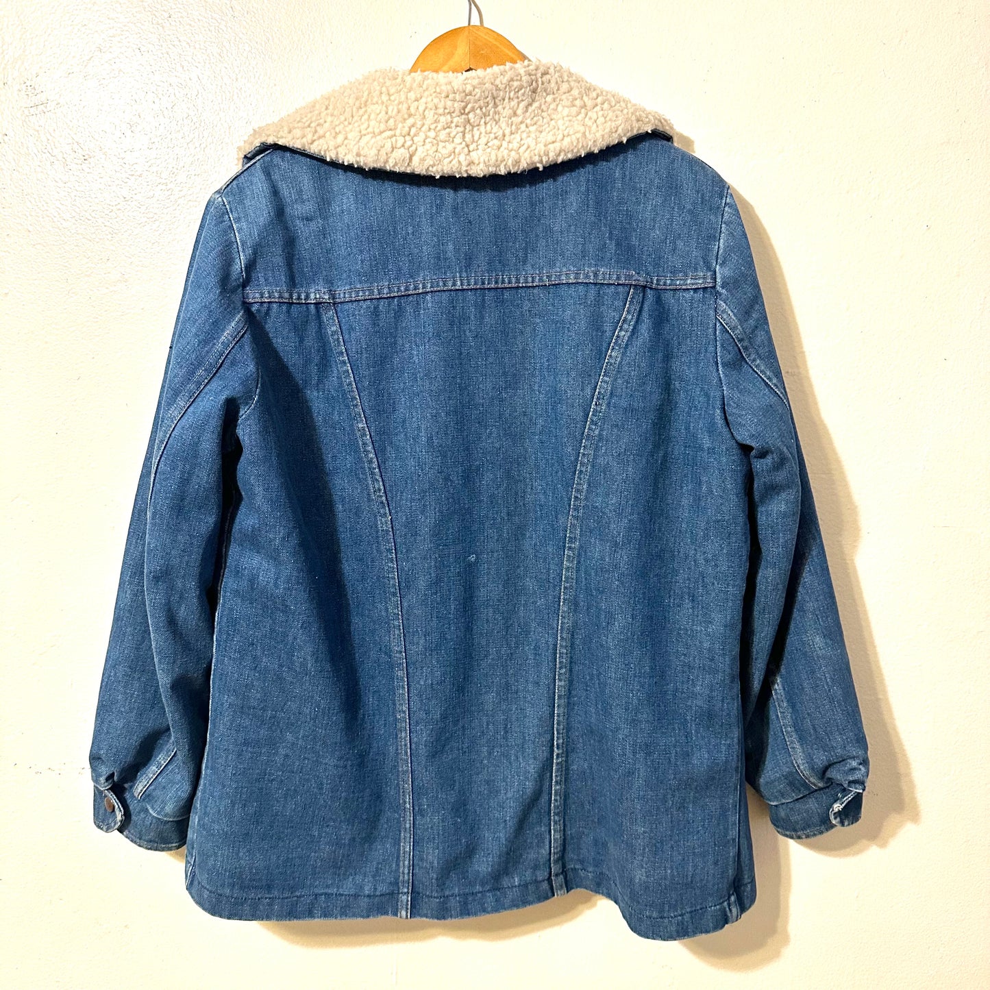 1970s Vintage Wrangler Sherpa-Lined Denim Jacket - Made in the USA