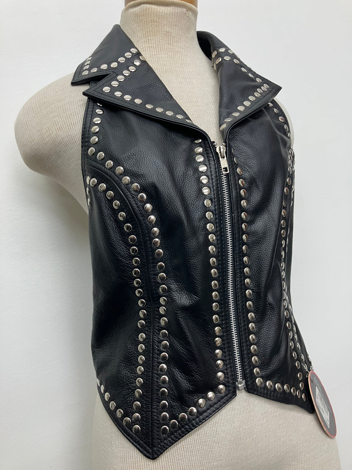 Custom Hand Studded New Leather Vest