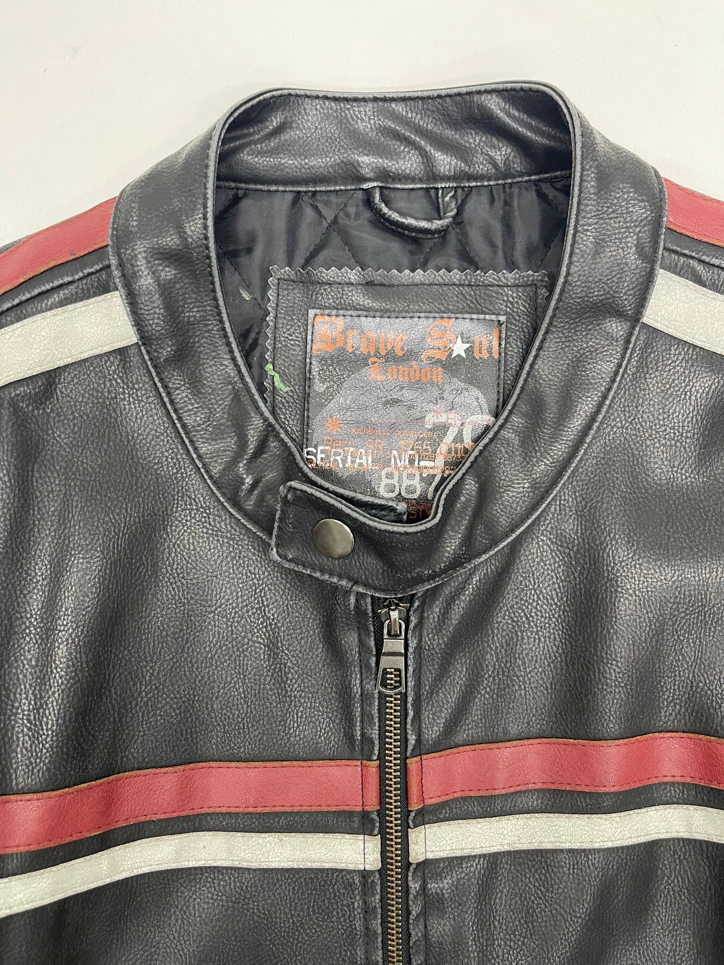 Y2K Racing Stripe Moto Jacket