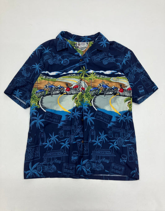 Vintage Made in USA Motorcycle Hawaiian Shirt