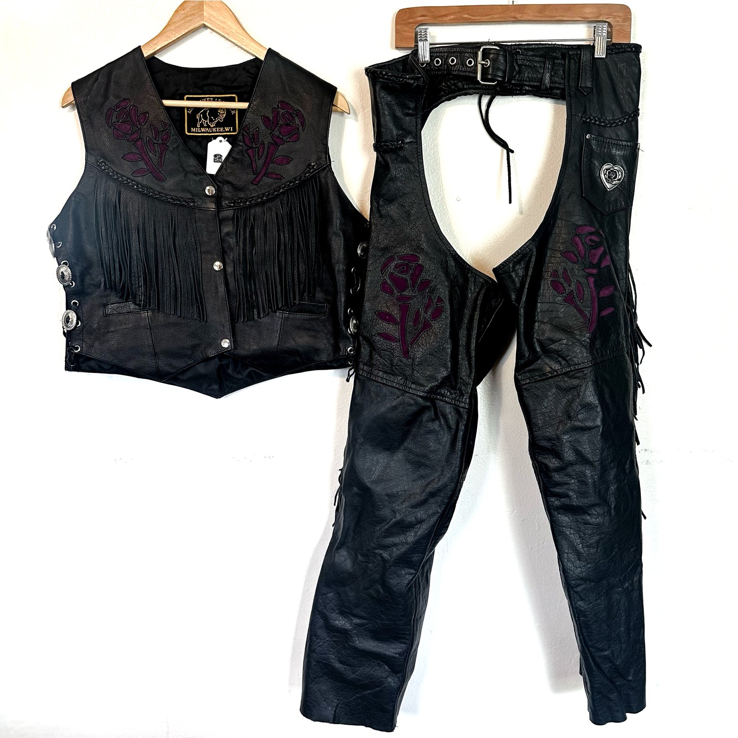 2 Piece Leather Set (chaps and vest)