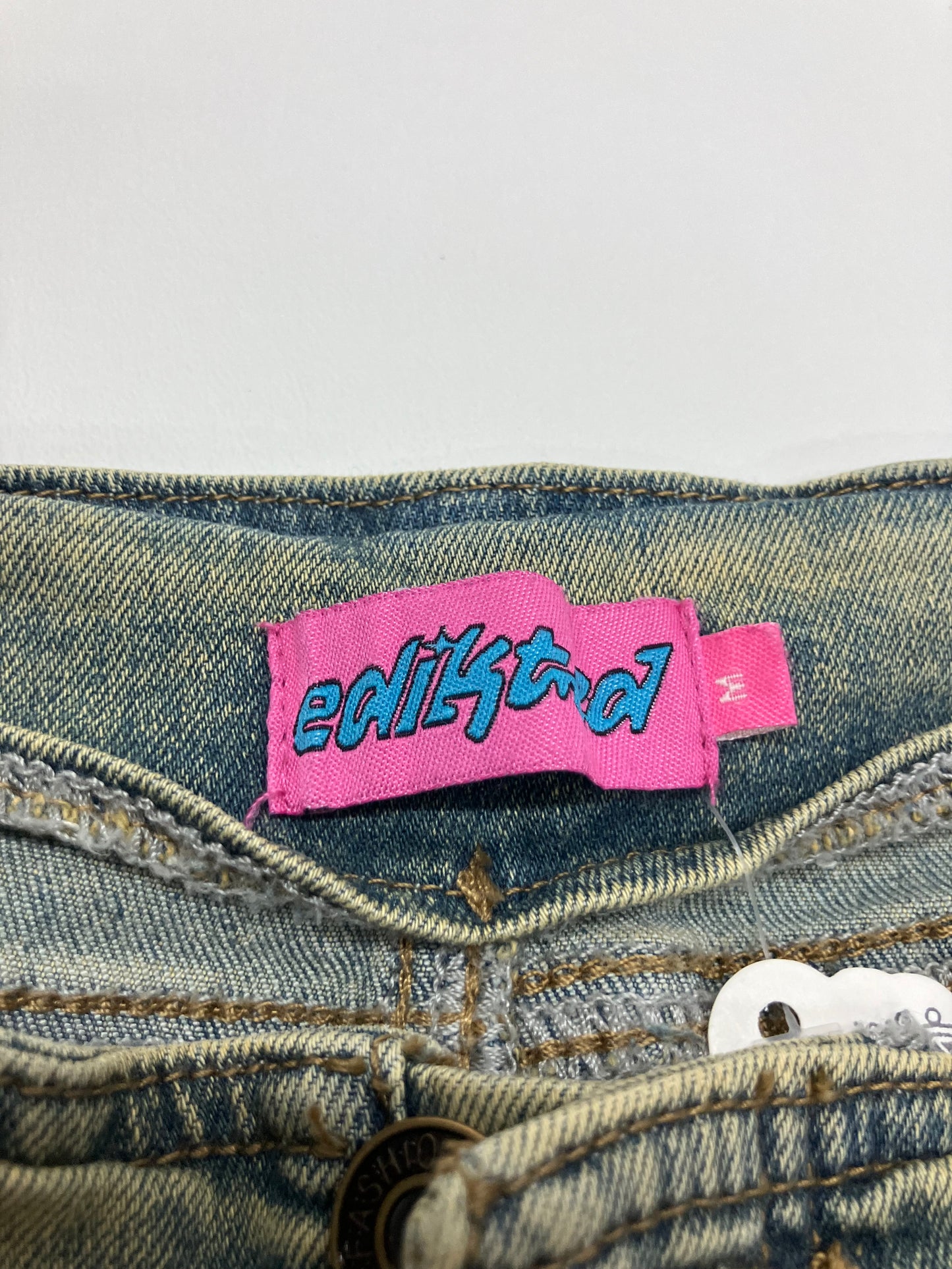 Y2K Edikted Faded Green Jeans