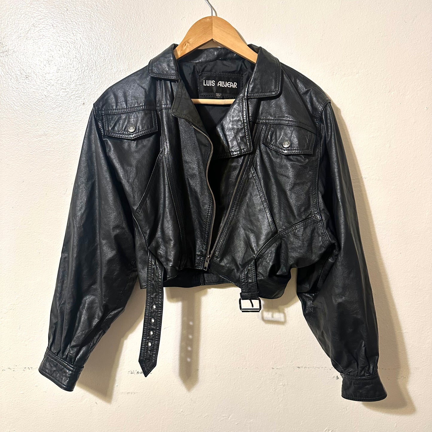 Luis Alvear Vintage Cropped Leather Jacket