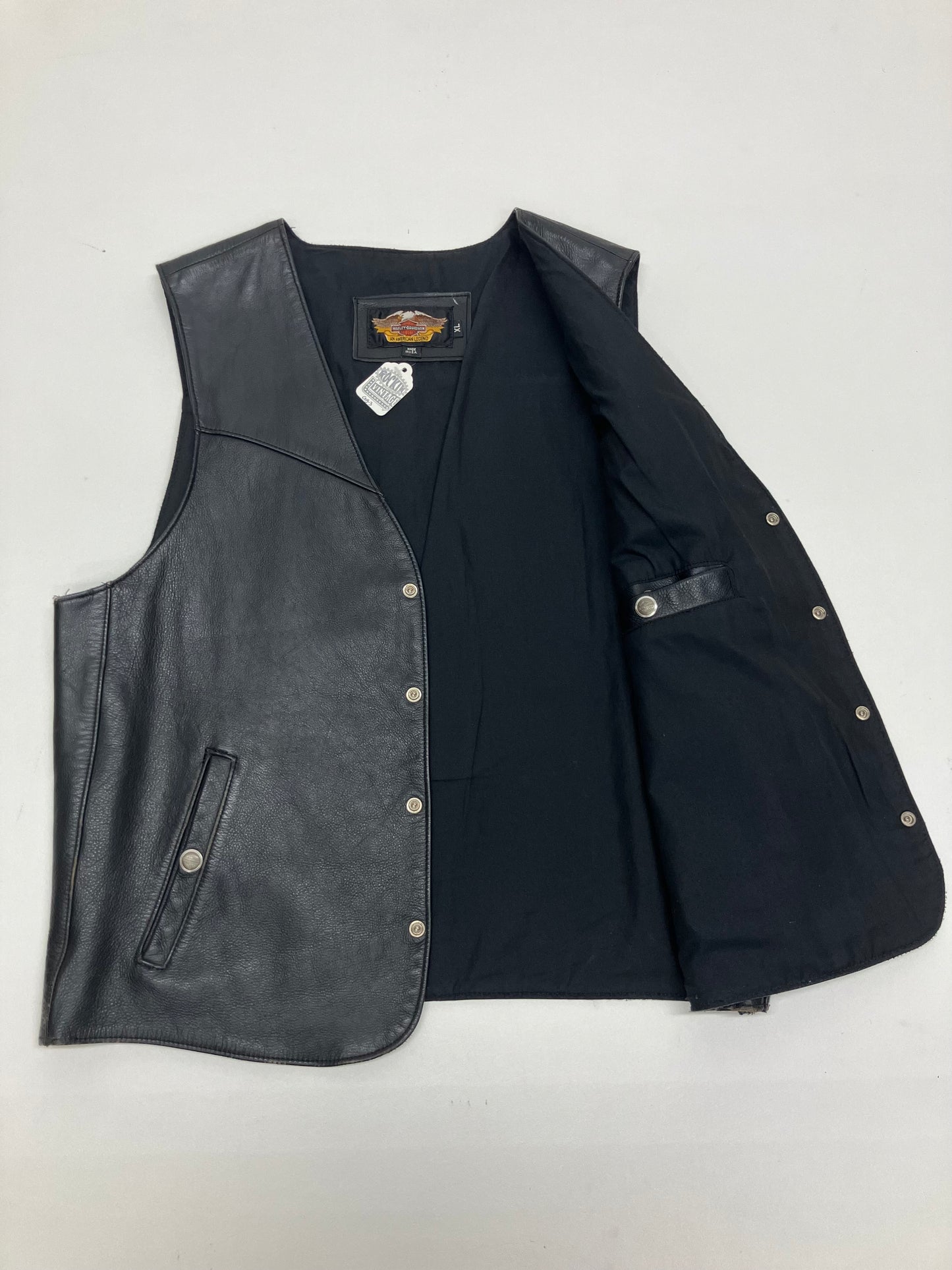 Vintage Harley Davidson Leather Vest