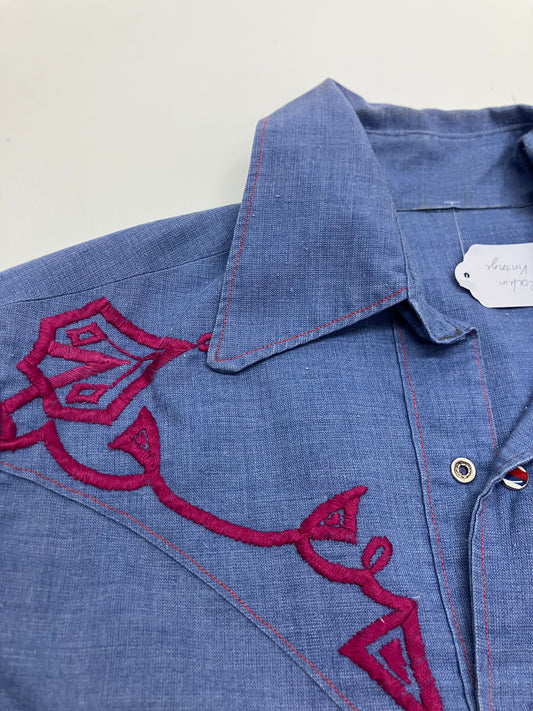 Vintage 1970’s Spiked Collar Western Shirt