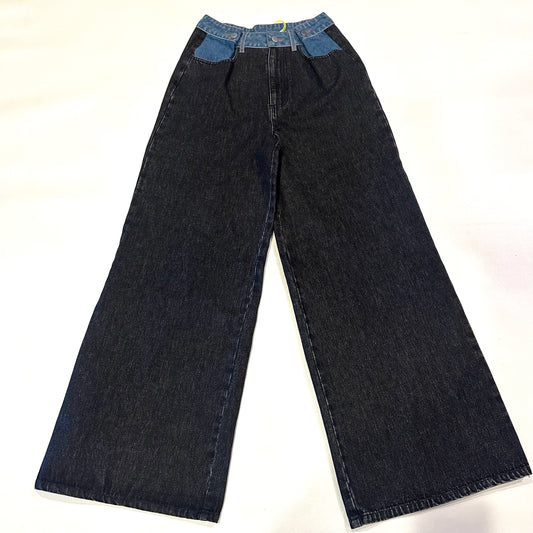 Vintage Black Wide-Leg Denim Jeans