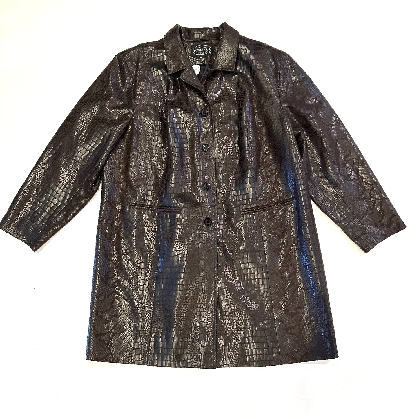 Y2k Snakeskin Leather trench (Brown)