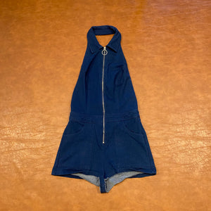 Denim halter romper